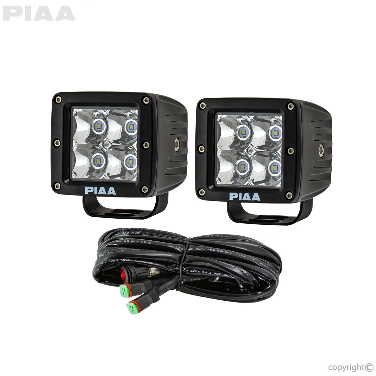 PIAA | Quad Series Spot Beam LED Cube Lights w/ Harness #26-06603